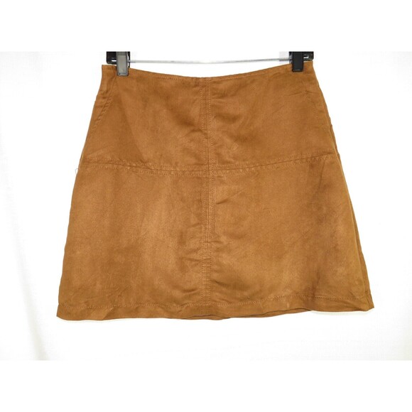 Sanctuary Women's Cognac Faux Suede Mini Skirt Size Small - Picture 7 of 9